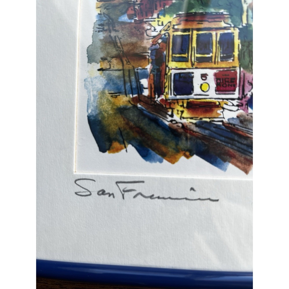 Jerry Schendel Artist CA Framed/Matted Watercolor San Francisco Signed - Picture 3 of 11